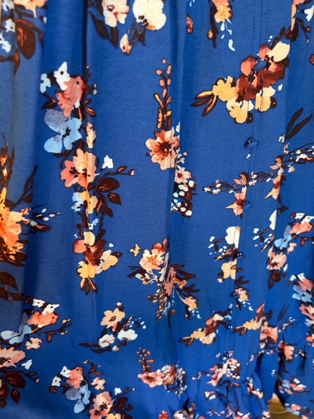 Oak & Trellis Blue Floral V-Neck Tiered Maxi Dress NWOT - Picture 4 of 5